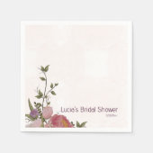 バーズガンディーの森の花をイメージしたブライズシャワー スタンダードカクテルナプキン (正面)