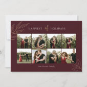 バーズガンディー ハッピーなホリデー 家族写真コラージュ シーズンカード (正面)