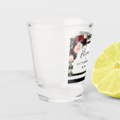 バーズガーデン ブルー 花柄 ストライプ ブライズメイド パーティー ショットグラス (左)