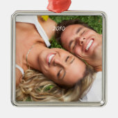 バーズガーランド&ピネコーンクリスマスフォトオーナメント メタルオーナメント (正面)