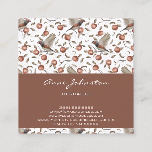 バーズスクエアビジネスカード スクエア名刺 (裏面)