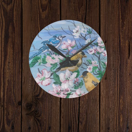 バーズニューコレクションオリジナルハンドア色彩の鮮やかート ラウンド壁時計