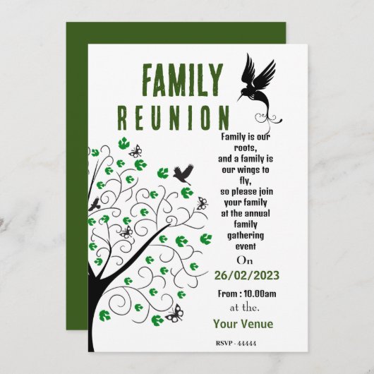 バーズファミリー懇親会招待状 招待状 (正面/裏面)