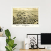 バーズボロ， PAパノラママップ – 1890 ポスター (ホームオフィス)