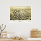 バーズボロ， PAパノラママップ – 1890 ポスター (キッチン)