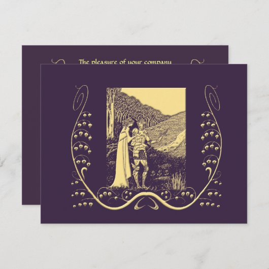 バーズリー新しいナイト&レディ結婚式招待状 招待状 (正面/裏面)