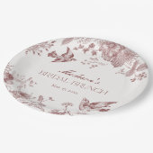 バーズンディ トワイユ ジュイ ヴィンテージ フラワーブライダル ブランシュ ペーパープレート (アングル)