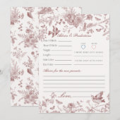 バーズンディ トワール ド ジュイ フラワーデザイン ベビー カード (正面/裏面)