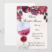 バーズ・パープル フラワー パール 結婚前お披露目 招待状 (正面/裏面)