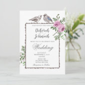 バーズ&フラワーズ春サマー結婚式招待状 招待状 (スタンド正面)
