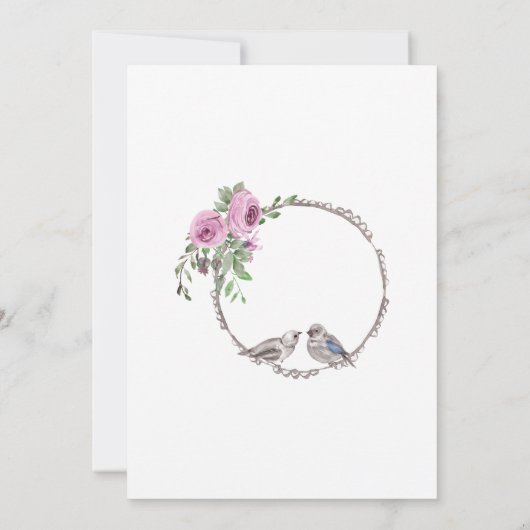 バーズ&フラワーズ春サマー結婚式招待状 招待状 (裏面)