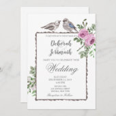 バーズ&フラワーズ春サマー結婚式招待状 招待状 (正面/裏面)