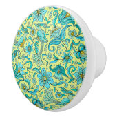 バーズ フラワーズ ブルーズ イエロー セラミックノブ (右)