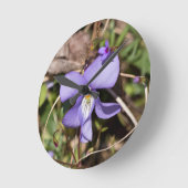 バーズ-足バイオレット（青） ラウンド壁時計 (傾斜)