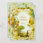 バーセイルズの孔雀の庭園の結婚式かイベント 招待状 (正面/裏面)