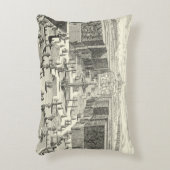 バーセイルズの庭の噴水の油絵 アクセントクッション (正面(垂直))