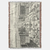 バーセイルズの庭の噴水の油絵 スローブランケット (正面縦)