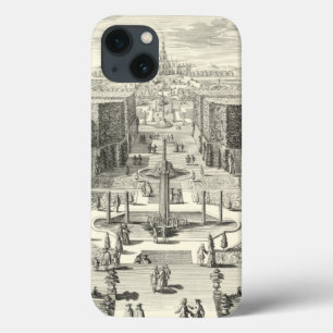 バーセイルズの庭の噴水の油絵 iPhone 13ケース