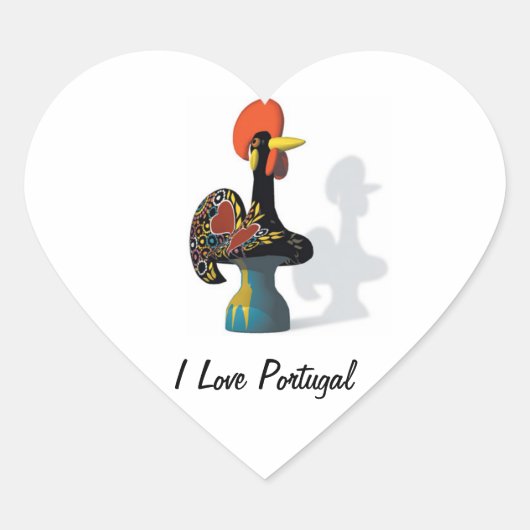 バーセロスのルースターステッカー ハートシール (正面)