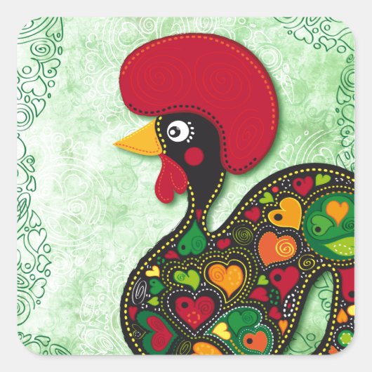 バーセロスの典型的なオンドリ スクエアシール (正面)