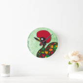 バーセロスの典型的なオンドリ ラウンド壁時計 (ホーム)