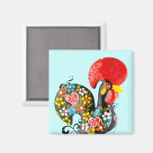 バーセロスの有名なルースターNr 06 -フローラ版 マグネット (正面/裏面)