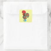 バーセロスの有名な鶏Nr 06 スクエアシール (バッグ)