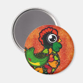 バーセロスの鶏 – ヴィンテージ背景 マグネット (正面/裏面)