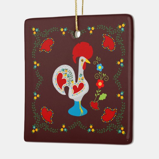 バーセ伝統的ロスハッピーバースデーの鶏 セラミックオーナメント (左)