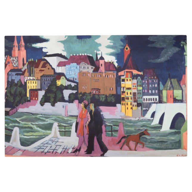 バーゼルとラインのアーンスト・ルートヴィヒ・カーシュナービュー メタルプリント (正面)