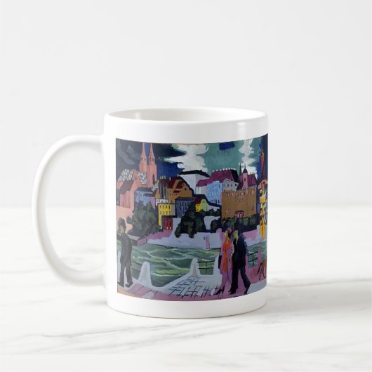 バーゼルとラインの眺め、エルンスト・ルートヴィヒ・カーチナー コーヒーマグカップ (左)