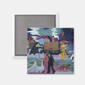 バーゼルとラインの眺め、エルンスト・ルートヴィヒ・カーチナー マグネット (正面/裏面)