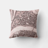 バーゼルのヴィンテージ地図（1642年） クッション (裏面)