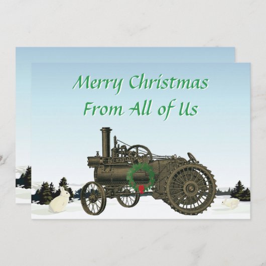 バーゼルの蒸気トラクションエンジン1889ファームトラクター シーズンカード (正面/裏面)