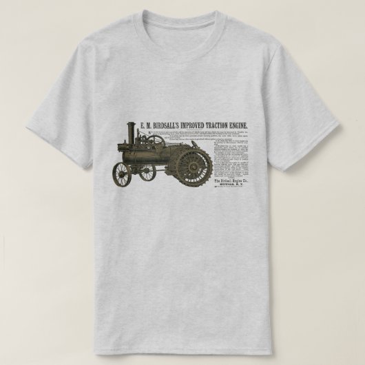 バーゼルの蒸気トラクションエンジン1889ファームトラクター Tシャツ (デザイン正面)
