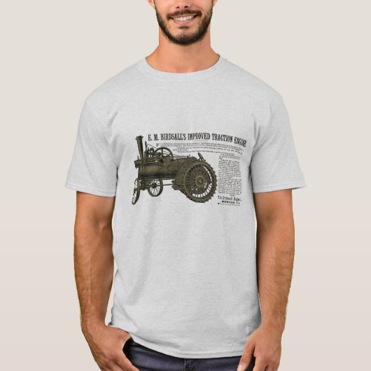 バーゼルの蒸気トラクションエンジン1889ファームトラクター Tシャツ (正面)