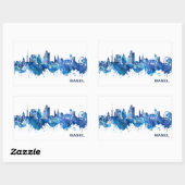 バーゼルススカイラインブルー 長方形シール (シート)