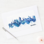 バーゼルススカイラインブルー 長方形シール (封筒)