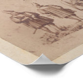 バーゼルヴィンテージスイスの地図(1873年) ポスター (角)