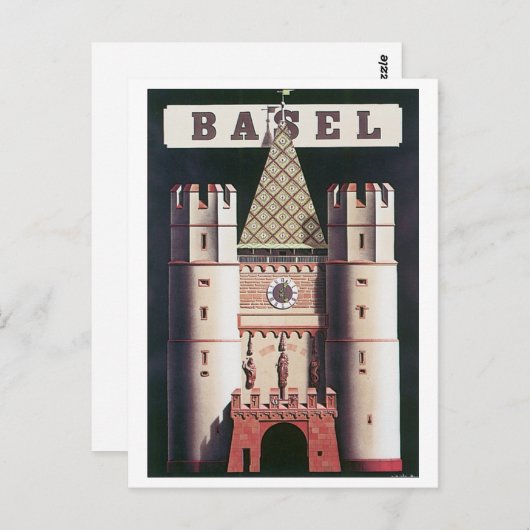 バーゼルヴィンテージ旅行ポスター ポストカード (正面/裏面)