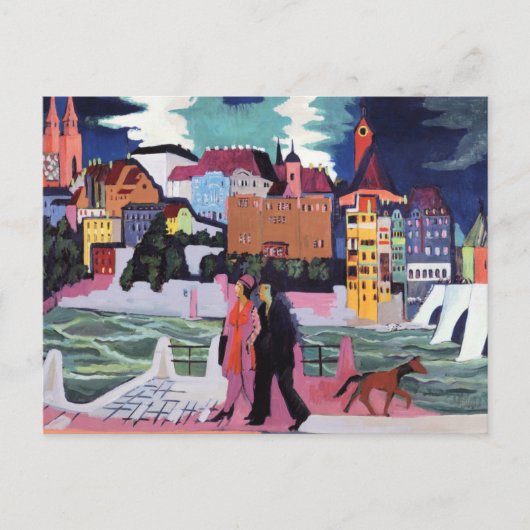 バーゼル川とライン川の眺め ポストカード (正面)