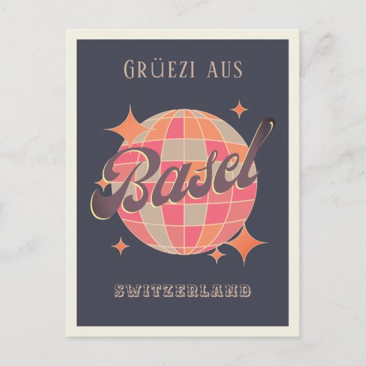 バーゼル・スイス・シュウィズ市グルエジ挨拶 ポストカード (正面)