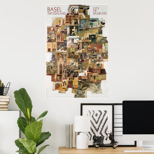 バーゼル。スイス、博物館の街、旅行ポスター ポスター (ホームオフィス)