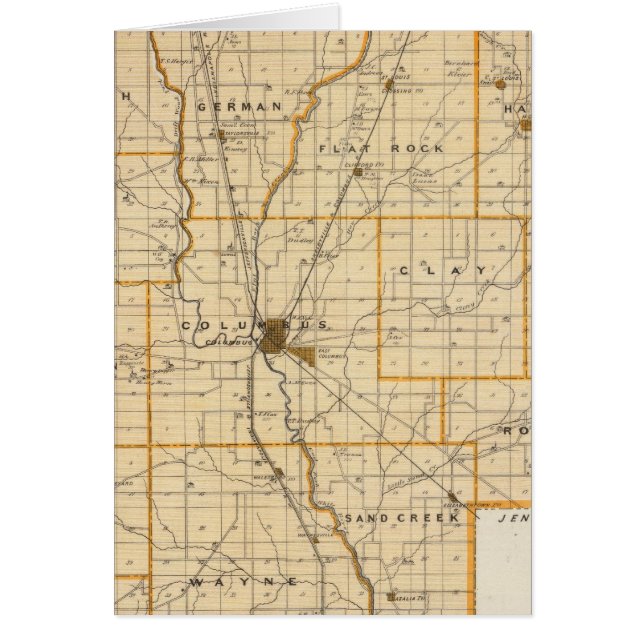 バーソロミュー郡の地図 (正面)