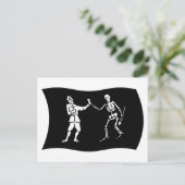 バーソロミュー・ロバーツ国旗 ポストカード (スタンド正面)