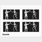 バーソロミュー・ロバーツ海賊旗ステッカー 長方形シール (シート)