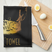 バータオルマルティニガラス金ゴールドスカル キッチンタオル (四つ折り)