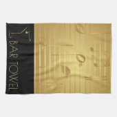 バータオルミュージックノートとマルティーニカクテルパーティー キッチンタオル (横)