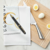 バータオル、ウォッカのショッピング・リスト キッチンタオル (四つ折り)