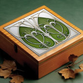 バーダントつる植物アールヌーボー タイル